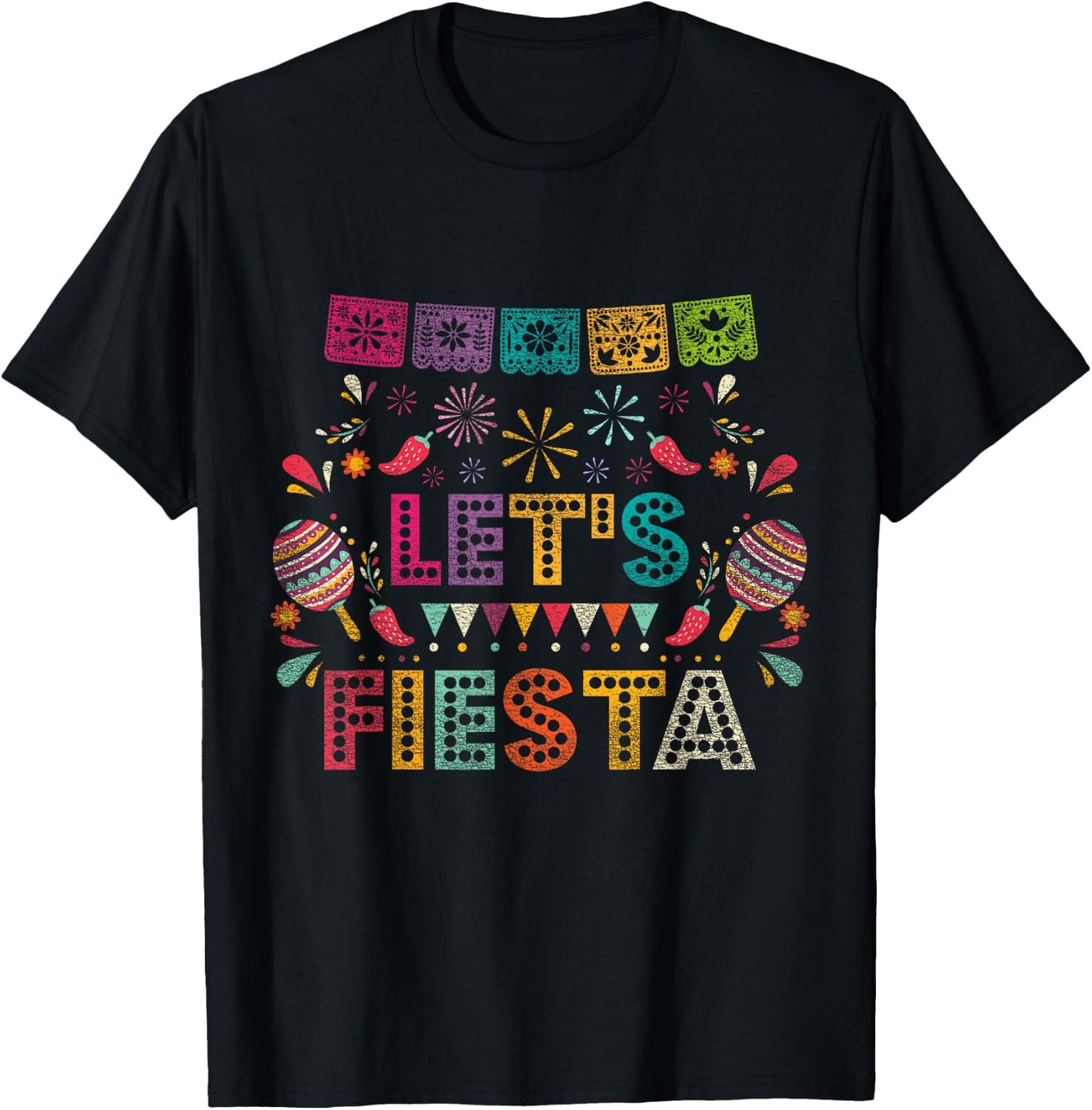 Lets Fiesta Mexico T-Shirt - T-Shirt | Black