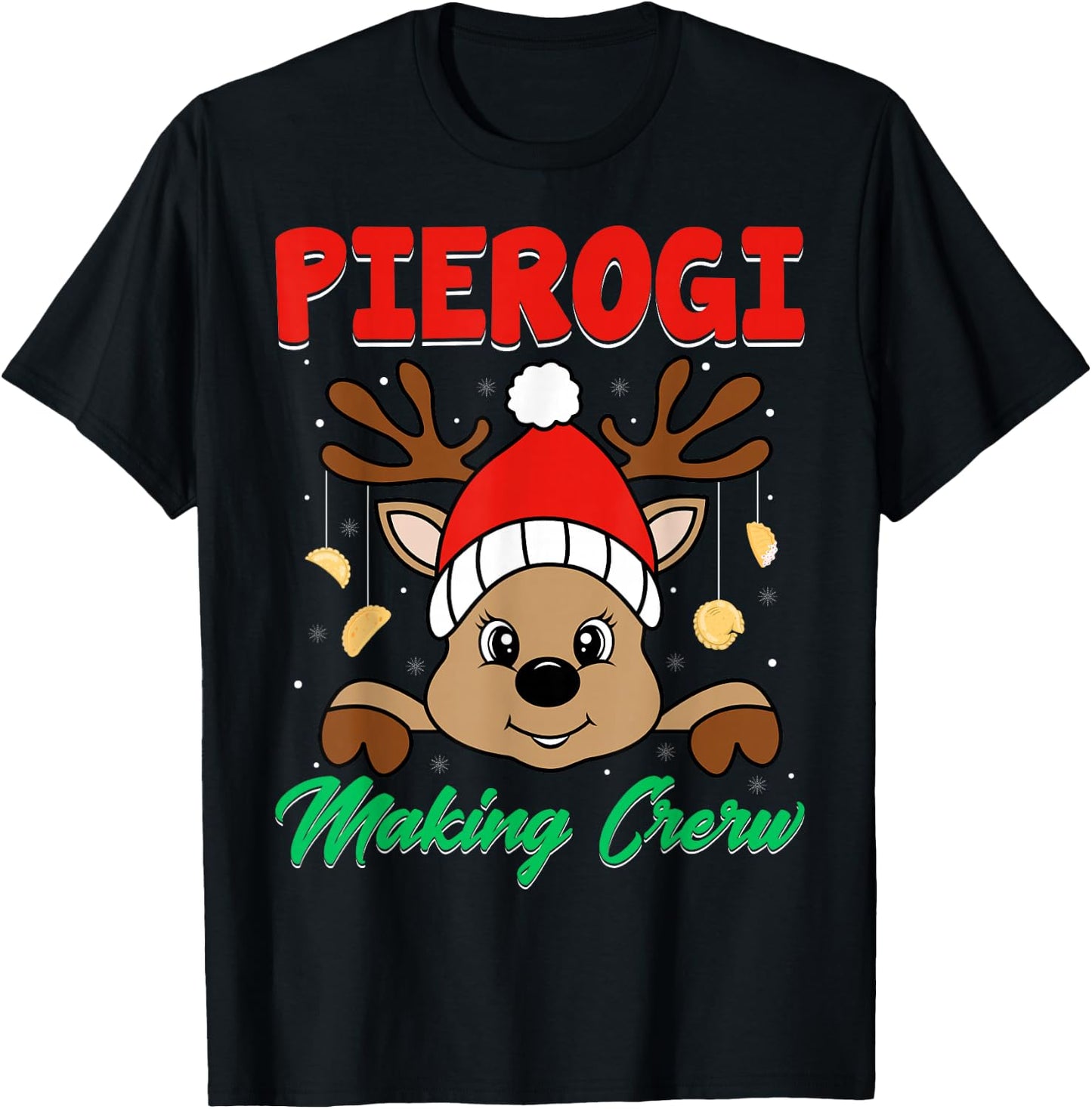 Pierogi Making Crew - Polish Food Pierogi Lover Christmas T-Shirt - T-Shirt | Black