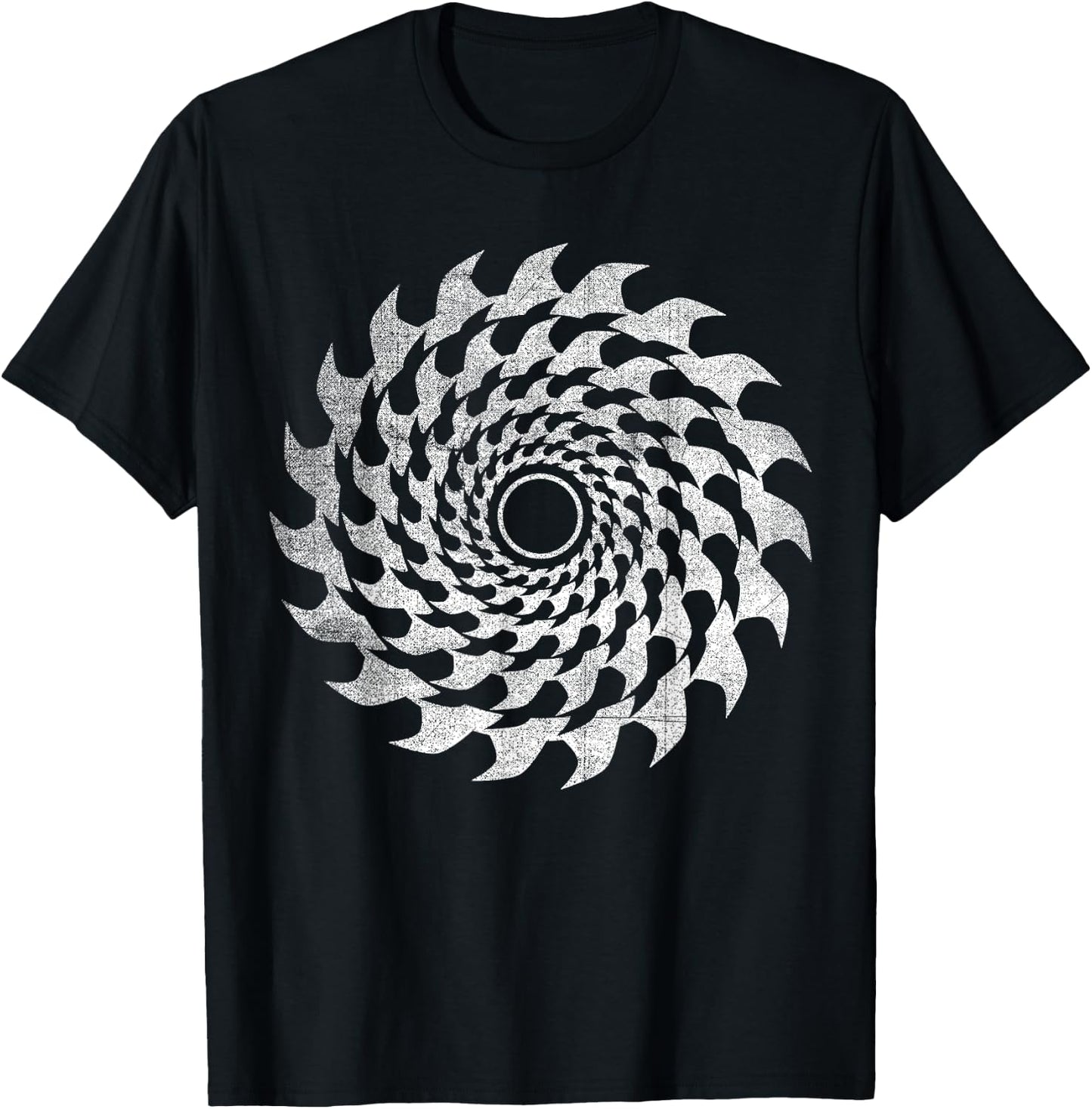 Shark Tooth Circular Saw Blade Illusion T-Shirt - T-Shirt | Black