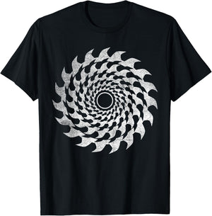 Shark Tooth Circular Saw Blade Illusion T-Shirt - T-Shirt | Black