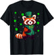 Irish Shamrock Leprechaun Hat Red Panda St Patrick's Day T-Shirt - T-Shirt | Black