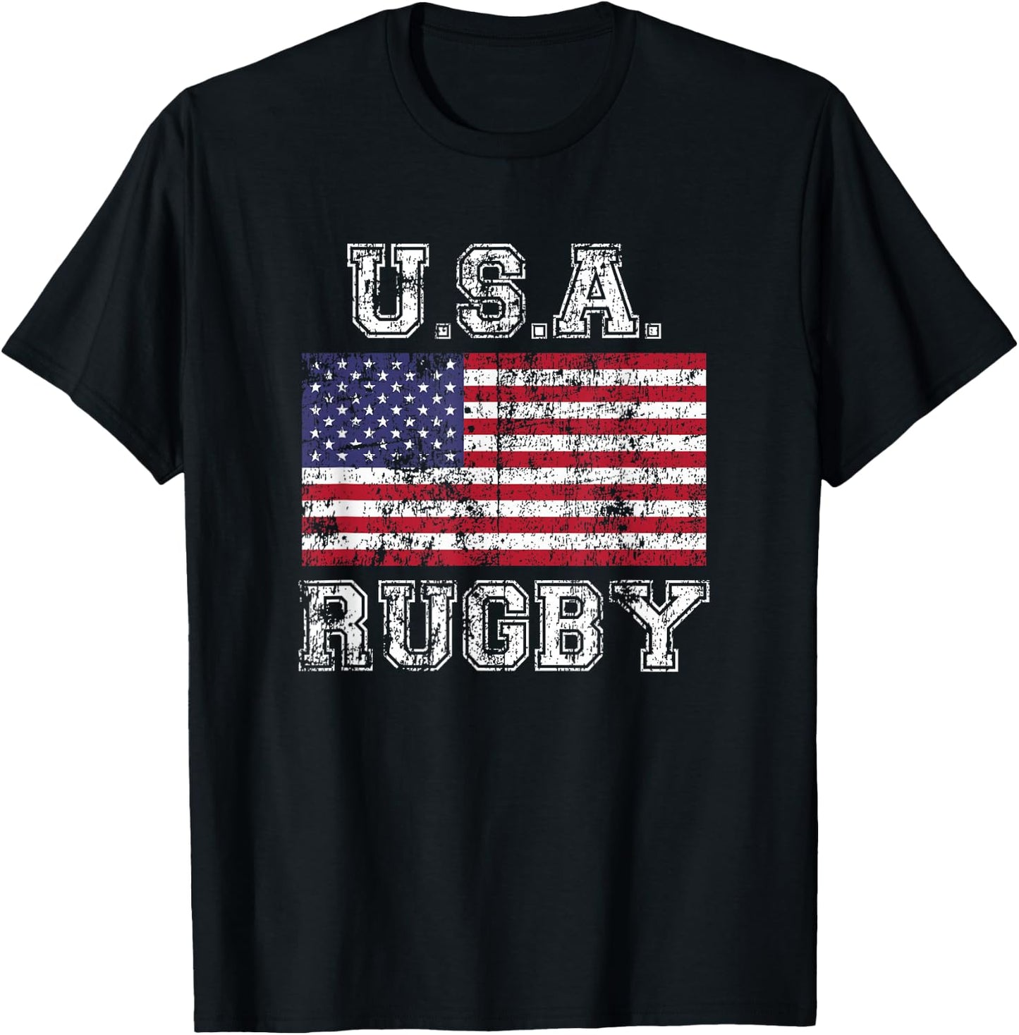USA Rugby Shirt Women Kids American Flag Shirt T-Shirt - T-Shirt | Black