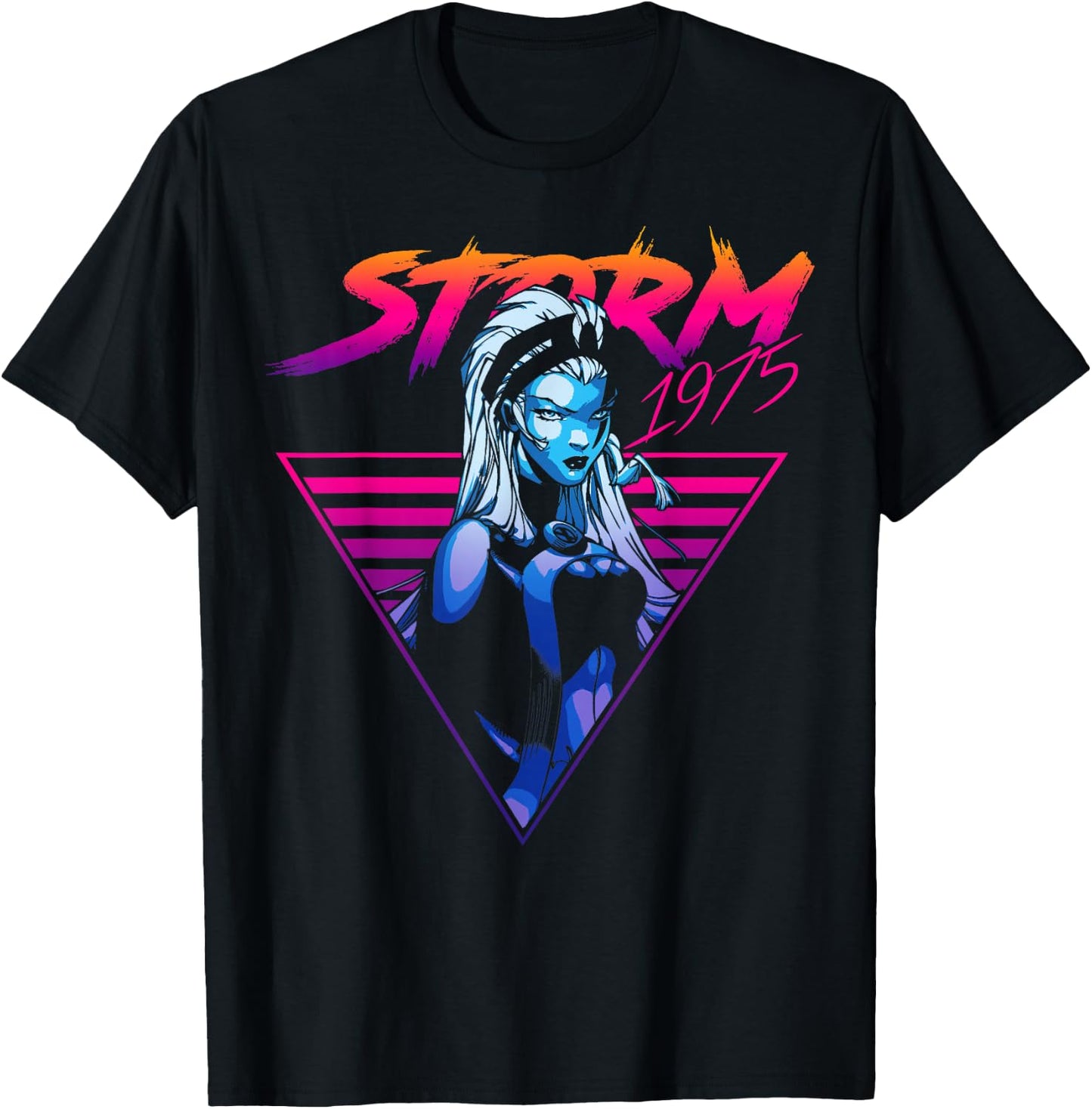 Marvel X-Men Storm 80's Retro Triangle Gradient T-Shirt - T-Shirt | Black
