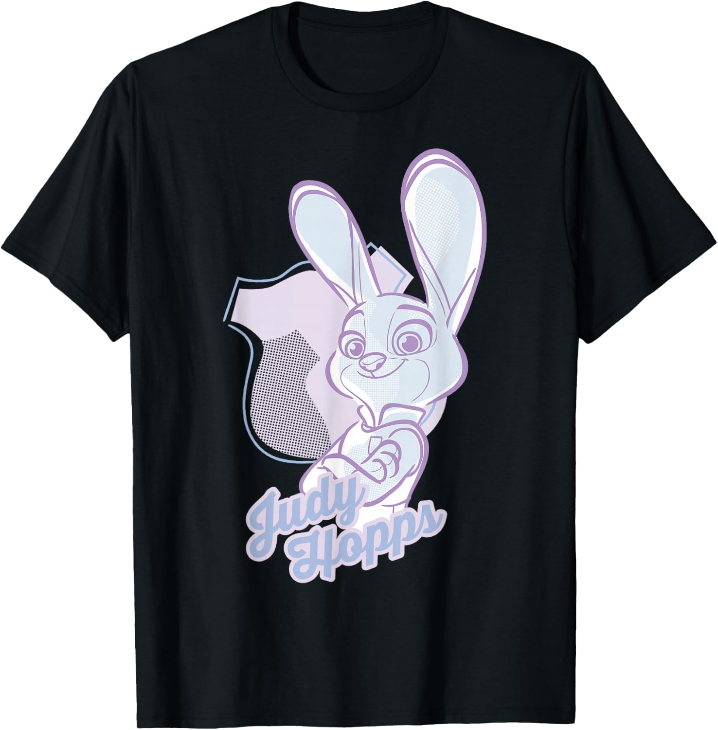 Disney Zootopia Juddy Hopps Pastel Line Pop Graphic T-Shirt - T-Shirt | Black