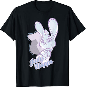 Disney Zootopia Juddy Hopps Pastel Line Pop Graphic T-Shirt - T-Shirt | Black