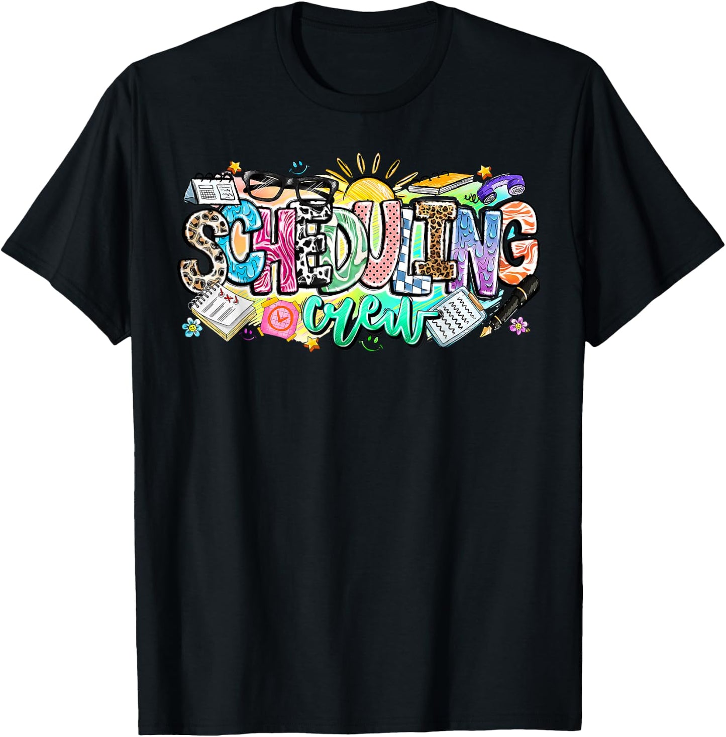 Leopard Scheduling Crew Nurse Funny Nurse Life Men Women T-Shirt - T-Shirt | Black