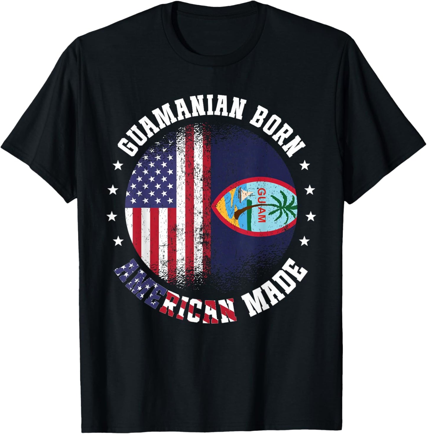 Guamanian Flag American US Flag Outfit for Guam T-Shirt - T-Shirt | Black