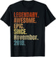 Retro Legendary Since November 2018 T Shirt 1 Years Old T-Shirt - T-Shirt | Black