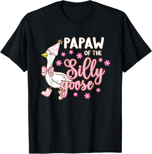 Papaw Of The Silly Goose First Birthday Family Matching T-Shirt - T-Shirt | Black