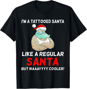 Christmas tattoo Santa Men women Kids gift t Shirt T-Shirt - T-Shirt | Black