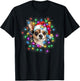 Cute Chihuahua Santa Hat Christmas Light Xmas T-Shirt - T-Shirt | Black
