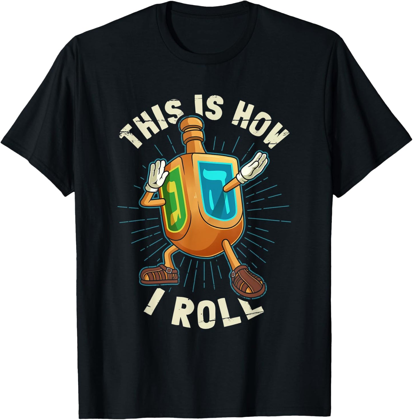 Hanukkah Dabbing Dreidel This Is How I Roll T-Shirt - T-Shirt | Black