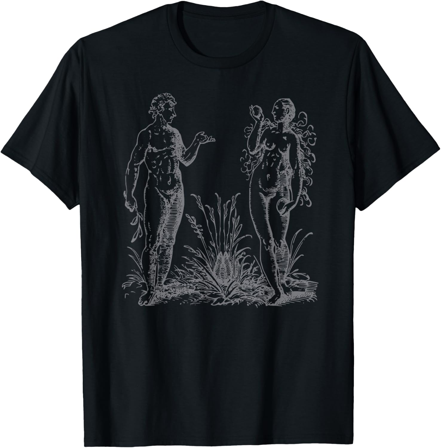Adam and Eve Garden of Eden Religious Christian Faith T-Shirt - T-Shirt | Black
