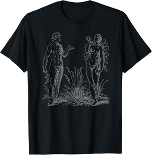 Adam and Eve Garden of Eden Religious Christian Faith T-Shirt - T-Shirt | Black