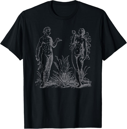 Adam and Eve Garden of Eden Religious Christian Faith T-Shirt - T-Shirt | Black