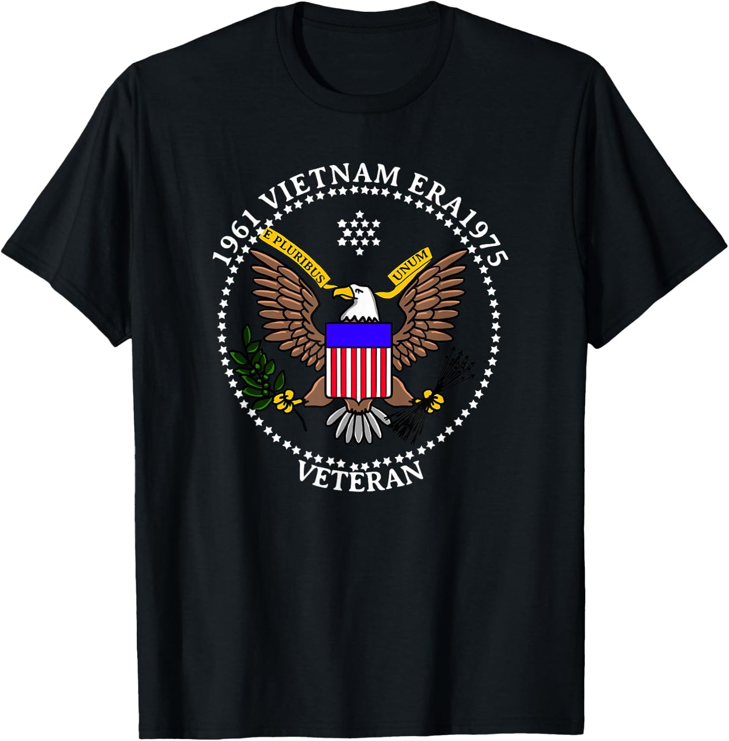 1961 Vietnam Era 1975 Emblem Cool Logo Veteran Soldier Gift T-Shirt - T-Shirt | Black