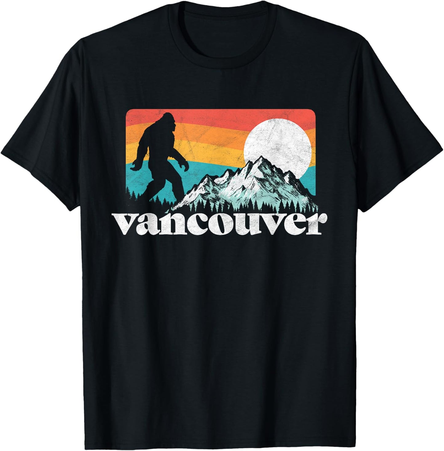 Vancouver Canada Bigfoot Mountains T-Shirt - T-Shirt | Black