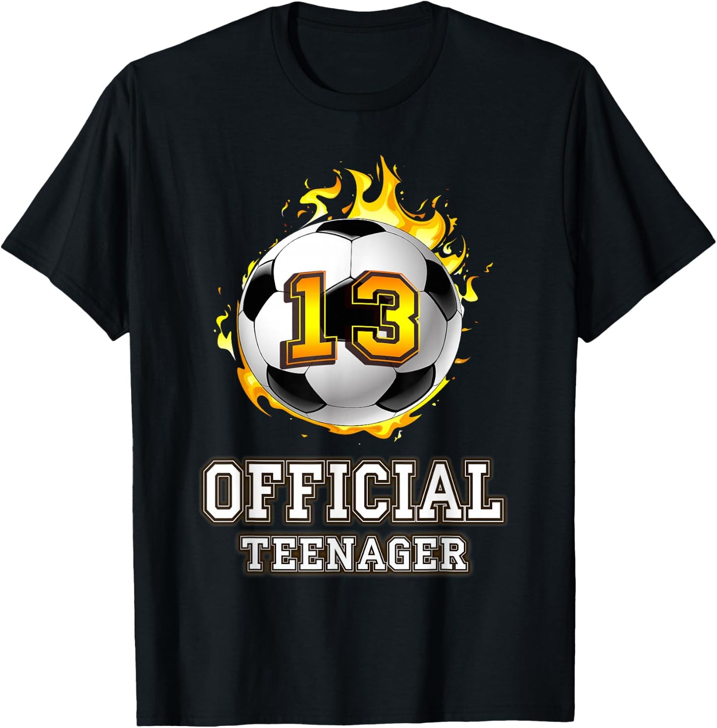 Official Teenager Soccer 13th Birthday Football Gift T-Shirt - T-Shirt | Black
