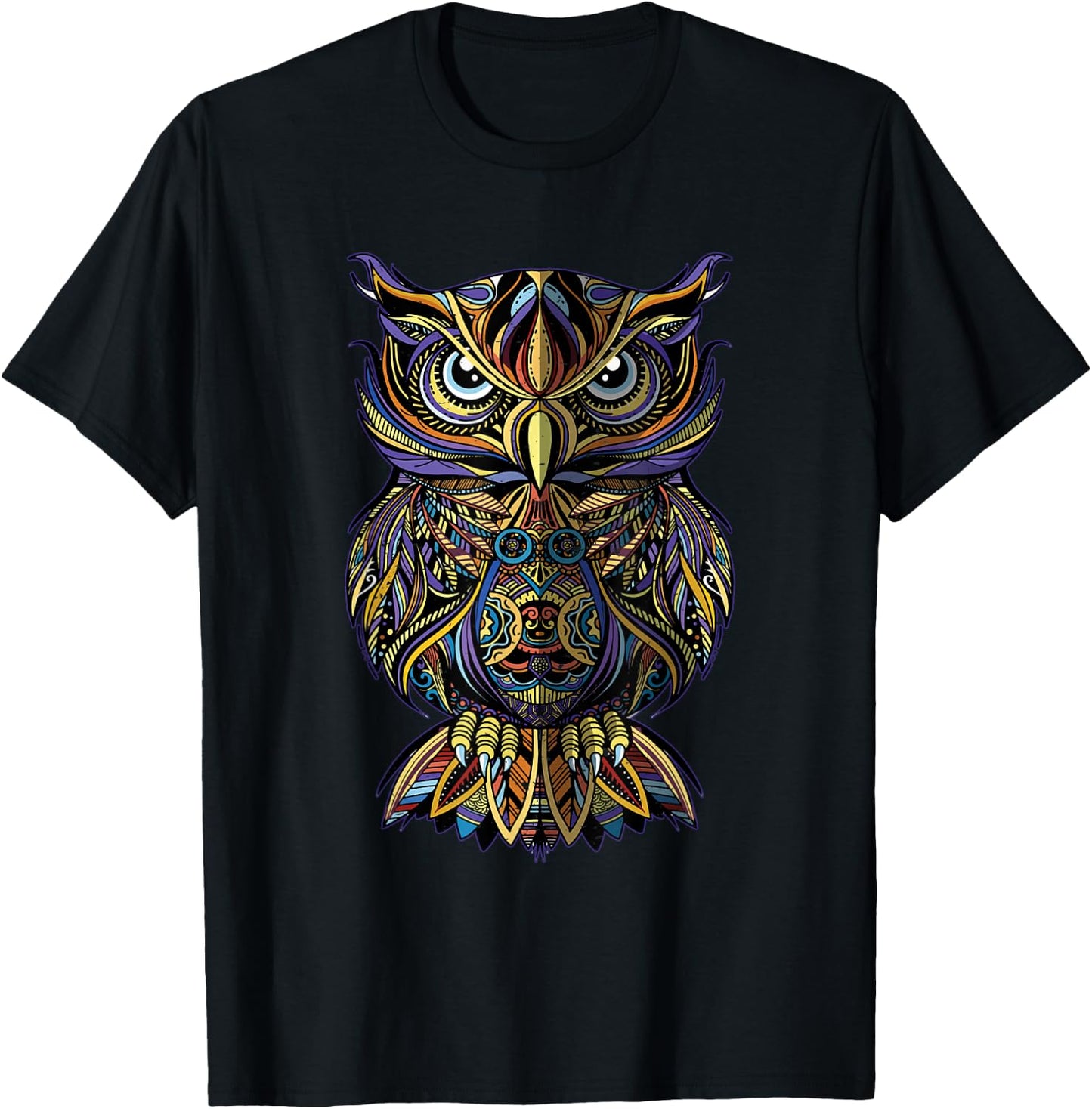 Cool Geometric Owl Unique Avian Architecture Owl Art T-Shirt - T-Shirt | Black