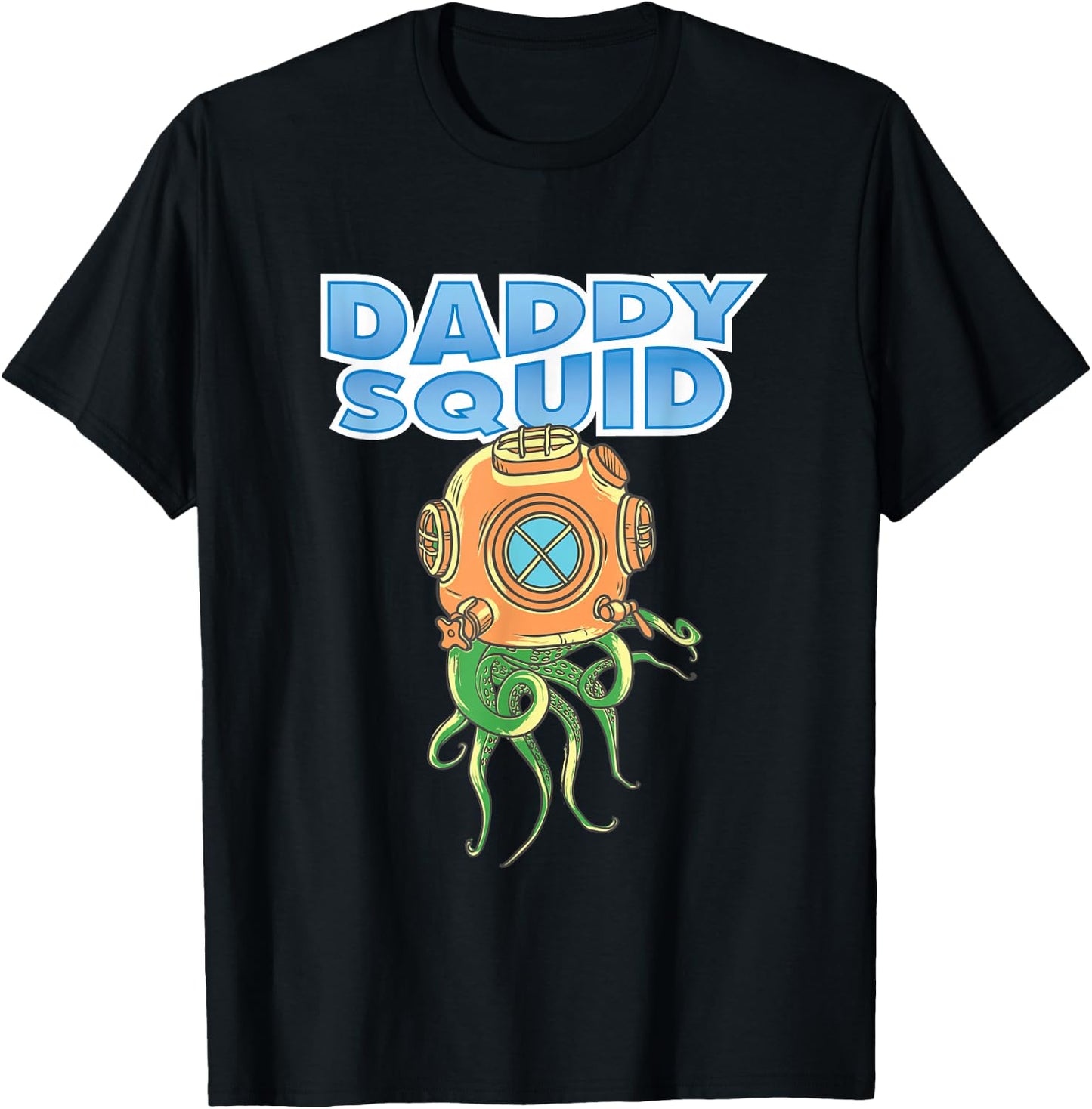 Daddy Squid Ocean Marine Biology Diver T-Shirt - T-Shirt | Black