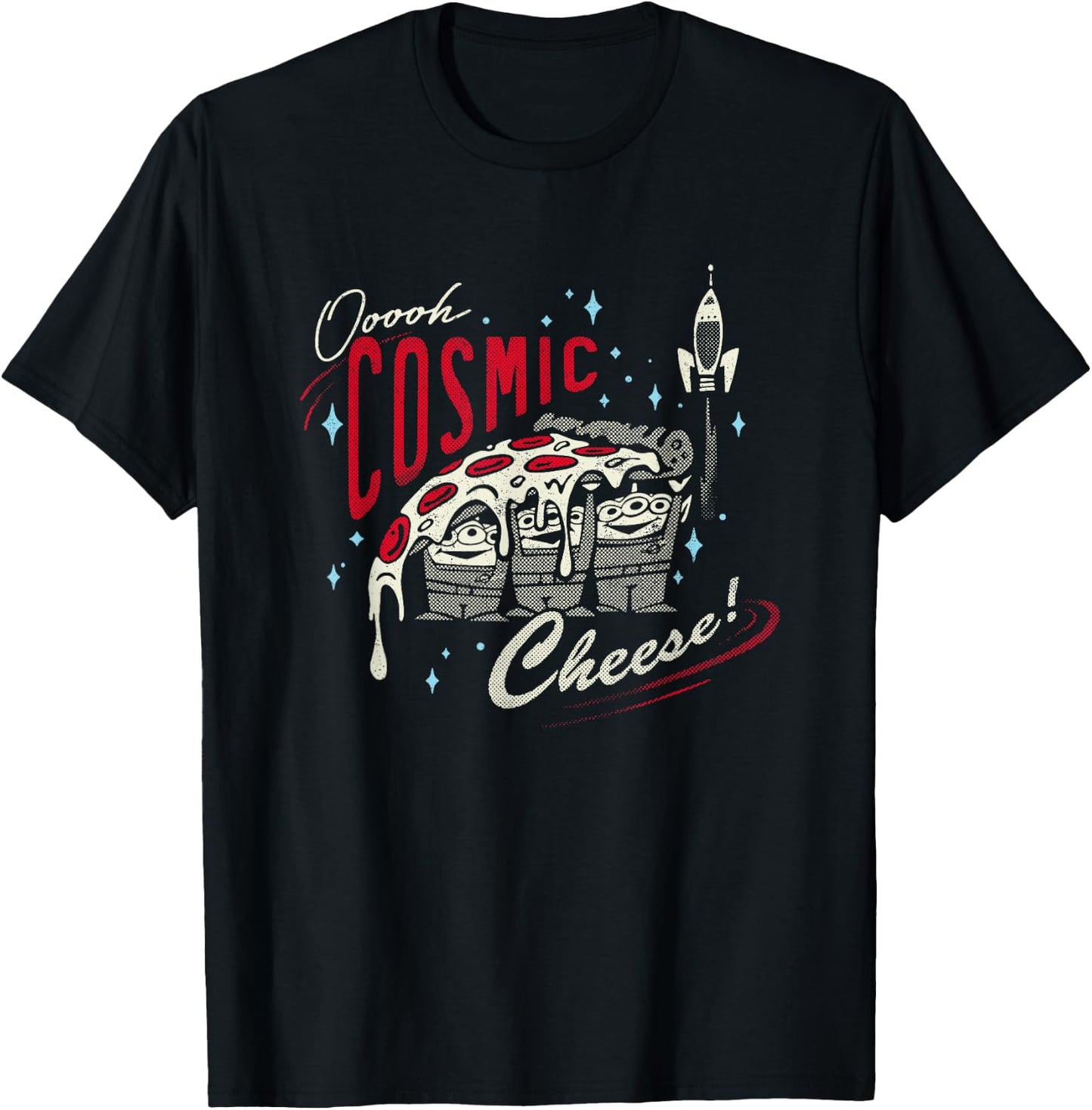 Disney Pixar Toy Story Ooooh Cosmic Cheese Aliens Retro Logo T-Shirt - T-Shirt | Black