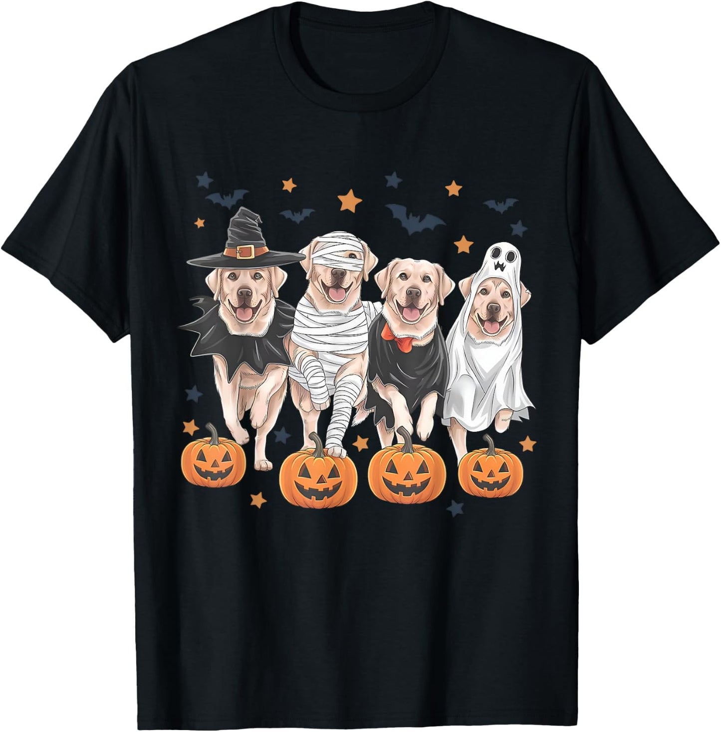Retro Witch Labrador Retriever Halloween Labrador Dog Lover T-Shirt - T-Shirt | Black