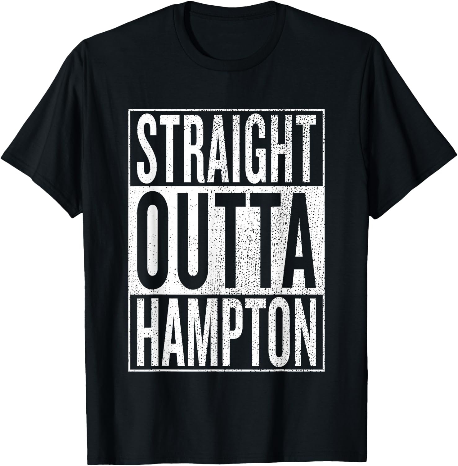 Straight Outta Hampton Great Travel & Gift T-Shirt - T-Shirt | Black