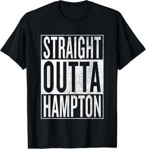 Straight Outta Hampton Great Travel & Gift T-Shirt - T-Shirt | Black