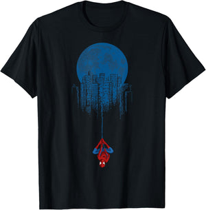Marvel Spider-Man Blue Steel Moon Hang Graphic T-Shirt - T-Shirt | Black