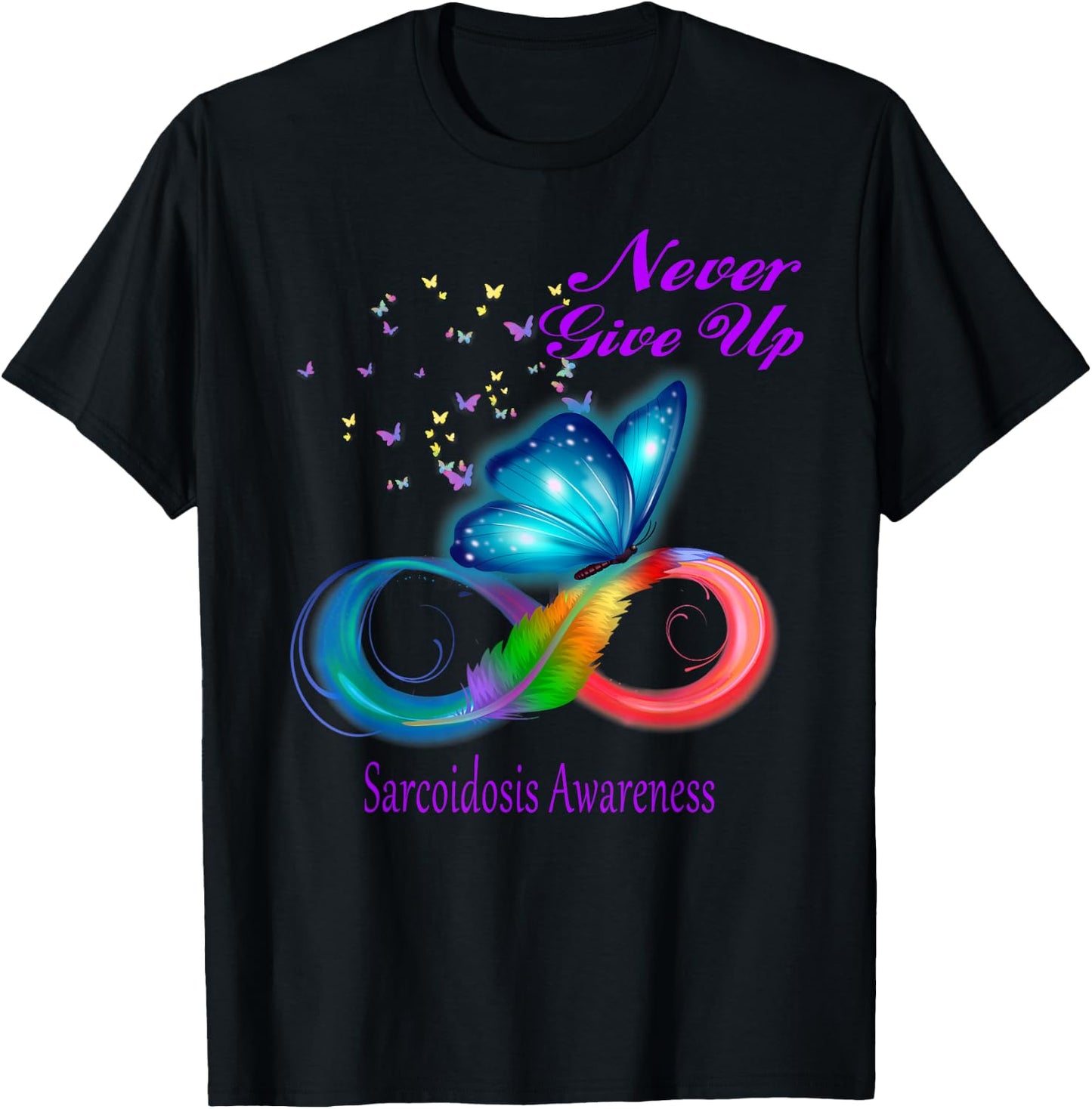 Butterfly Sarcoidosis Awareness T-Shirt - T-Shirt | Black