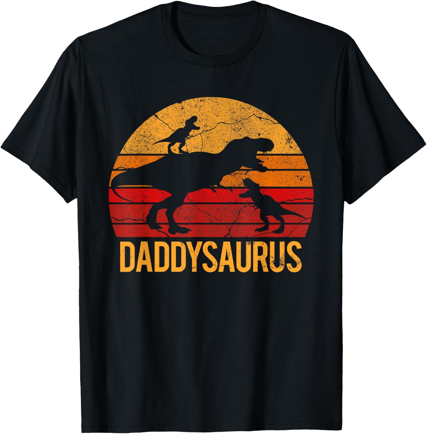 Daddy Dinosaur Daddysaurus 2 Two kids Xmas Gift Men Father T-Shirt - T-Shirt | Black