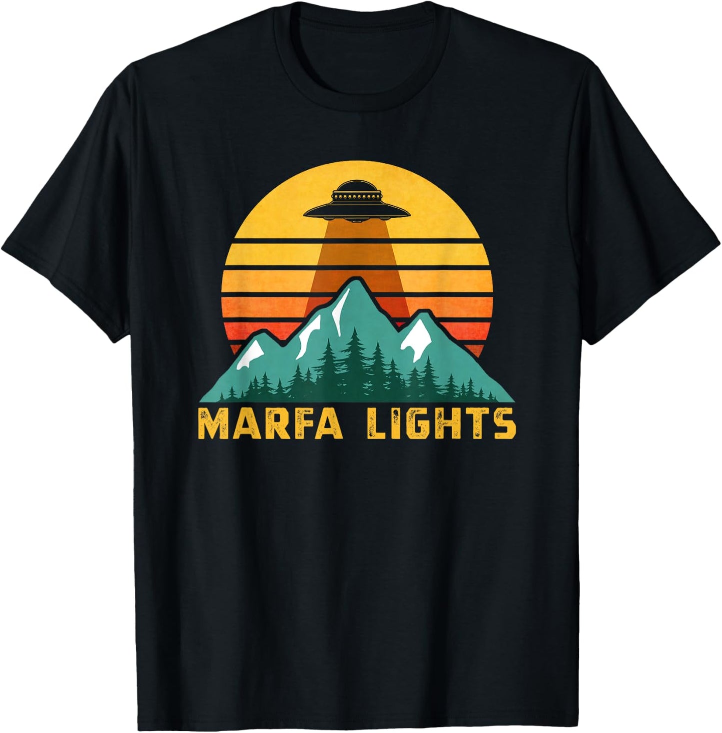 Marfa Lights Alien Shirt, Texas Flying Saucer Gift T-Shirt - T-Shirt | Black