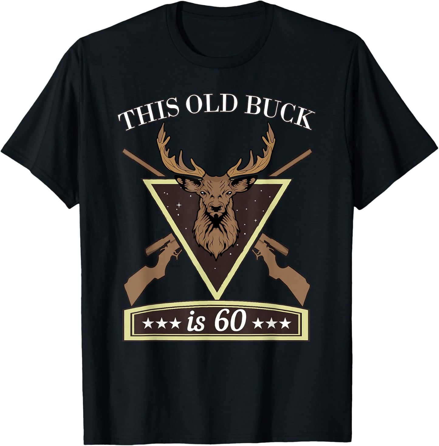 Hunter Birthday Gift Men - This Old Buck 60 Years Old Shirt T-Shirt - T-Shirt | Black