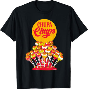 CHUPA CHUPS Retro Candy Brand - Men's Adult Black Short Sleeve Classic Fit Small T-Shirt - T-Shirt | Black