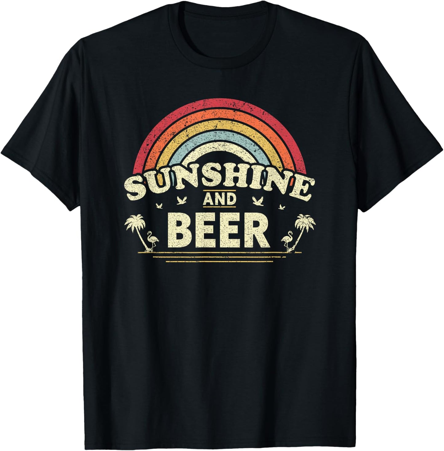 Beer Sunshine and Beer Shirt Vintage Women T-Shirt - T-Shirt | Black