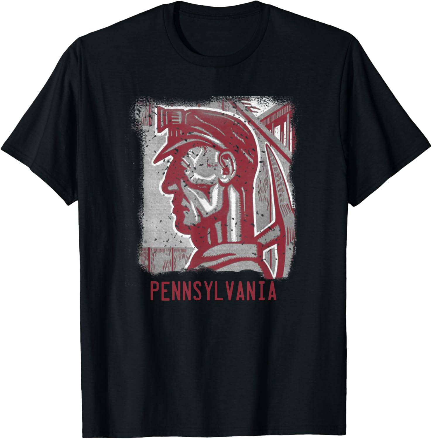 Coal Miner Pennsylvania Distressed Vintage Art Poster T-Shirt - T-Shirt | Black