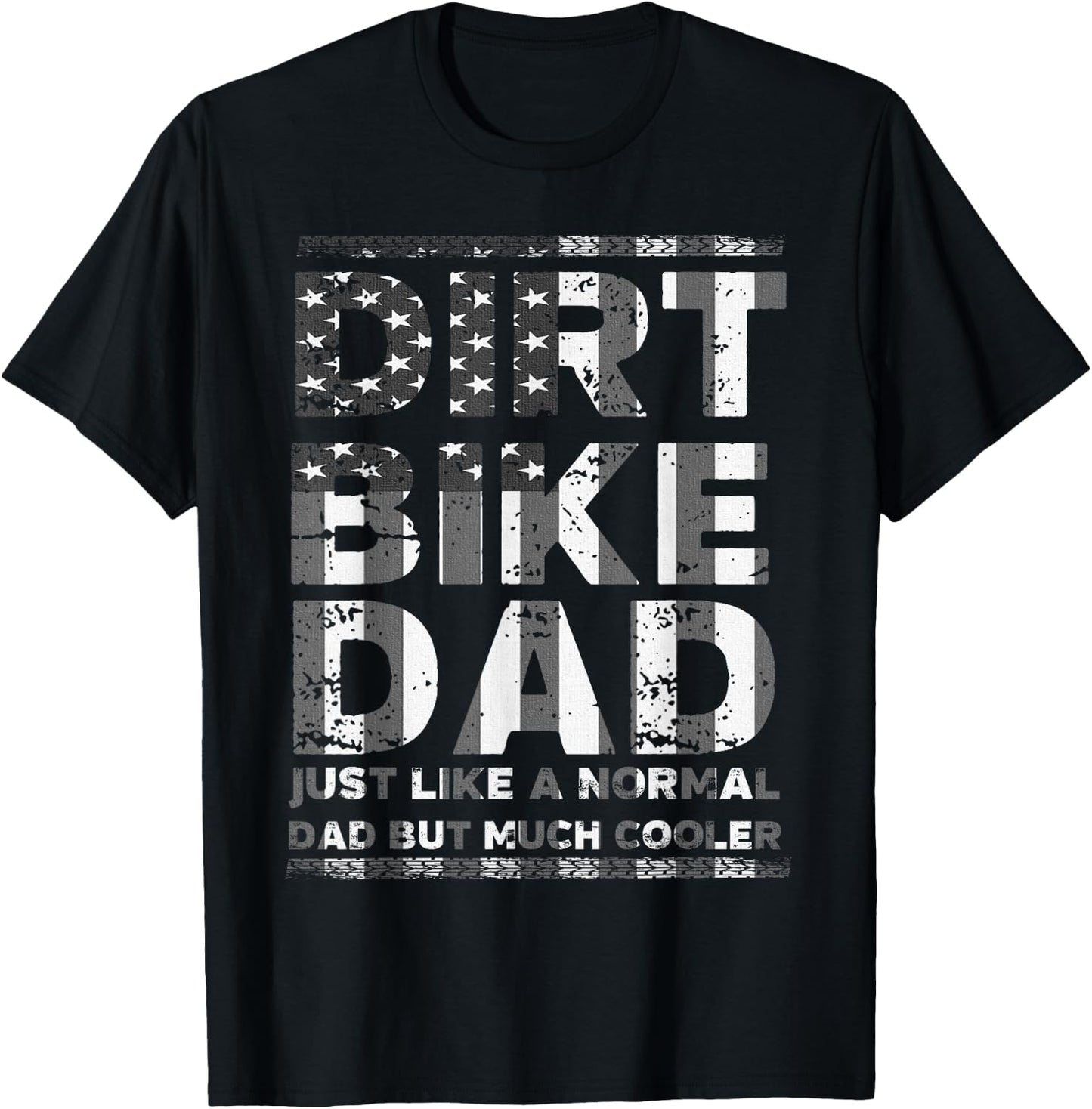 Dirt Bike DAD Bike | Motocross Enduro US Flag Shirt T-Shirt - T-Shirt | Black