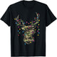 Christmas Holiday Camo Hunting Reindeer Deer Xmas Lights T-Shirt - T-Shirt | Black