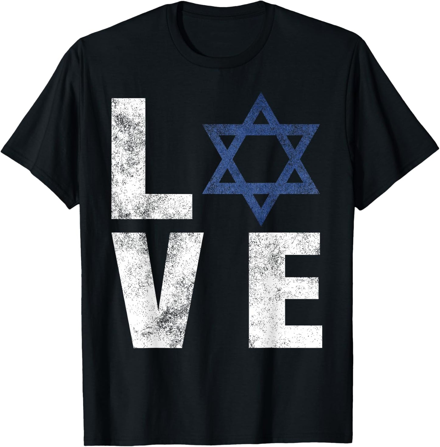 Retro I Love Israel Shirt Jewish Gifts Star of David Israeli T-Shirt - T-Shirt | Black