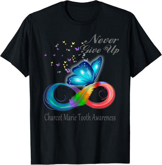 Butterfly Charcot Marie Tooth Awareness T-Shirt - T-Shirt | Black