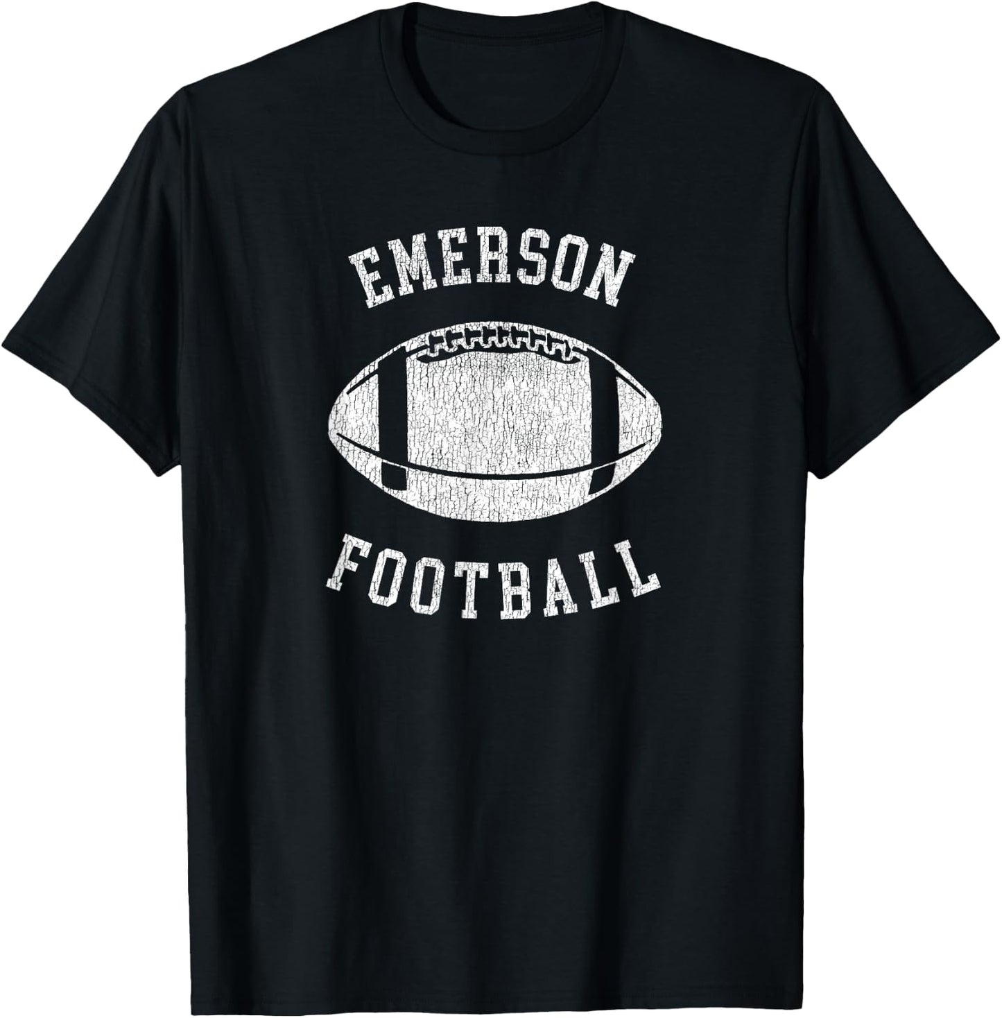 Emerson Football Distressed Vintage 80's Throwback Classic T-Shirt - T-Shirt | Black