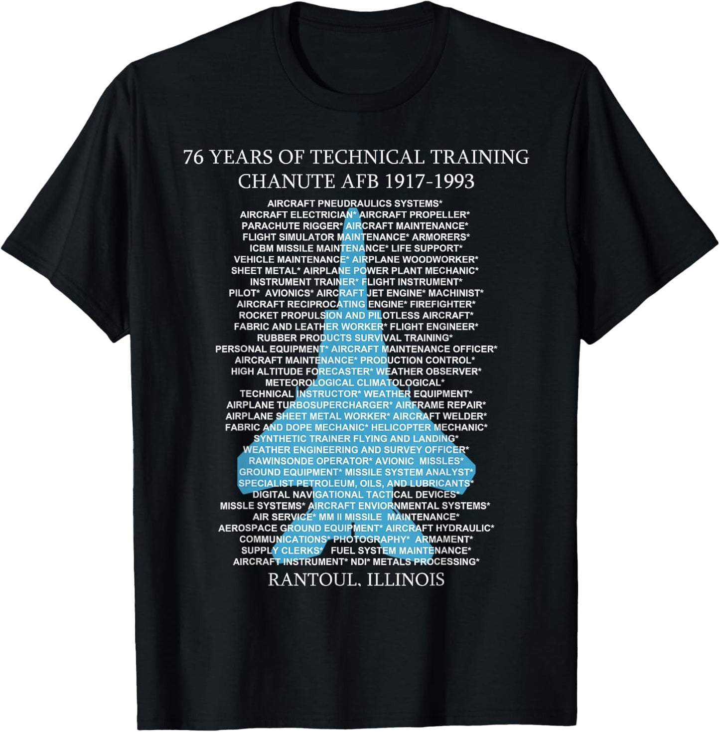 Chanute AFB F-15 EagleT-Shirt Rantoul, Illinois T-Shirt - T-Shirt | Black