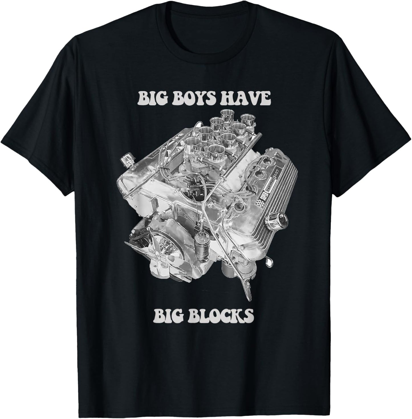 Big Boys Have Big Blocks 427 Engine Series Retro Logo T-Shirt - T-Shirt | Black