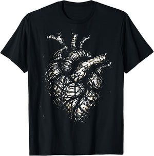 Dark Academica Anatomical Heart Gothic Anatomy T-Shirt - T-Shirt | Black