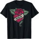 Mom Tattoo Heart Red Rose Motorcycle T-Shirt - T-Shirt | Black