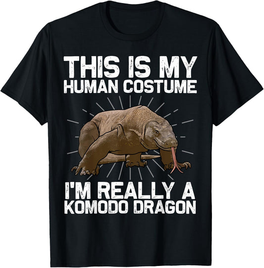 Komodo Dragon Art Women Kids Lizard Komodo Dragon T-Shirt - T-Shirt | Black
