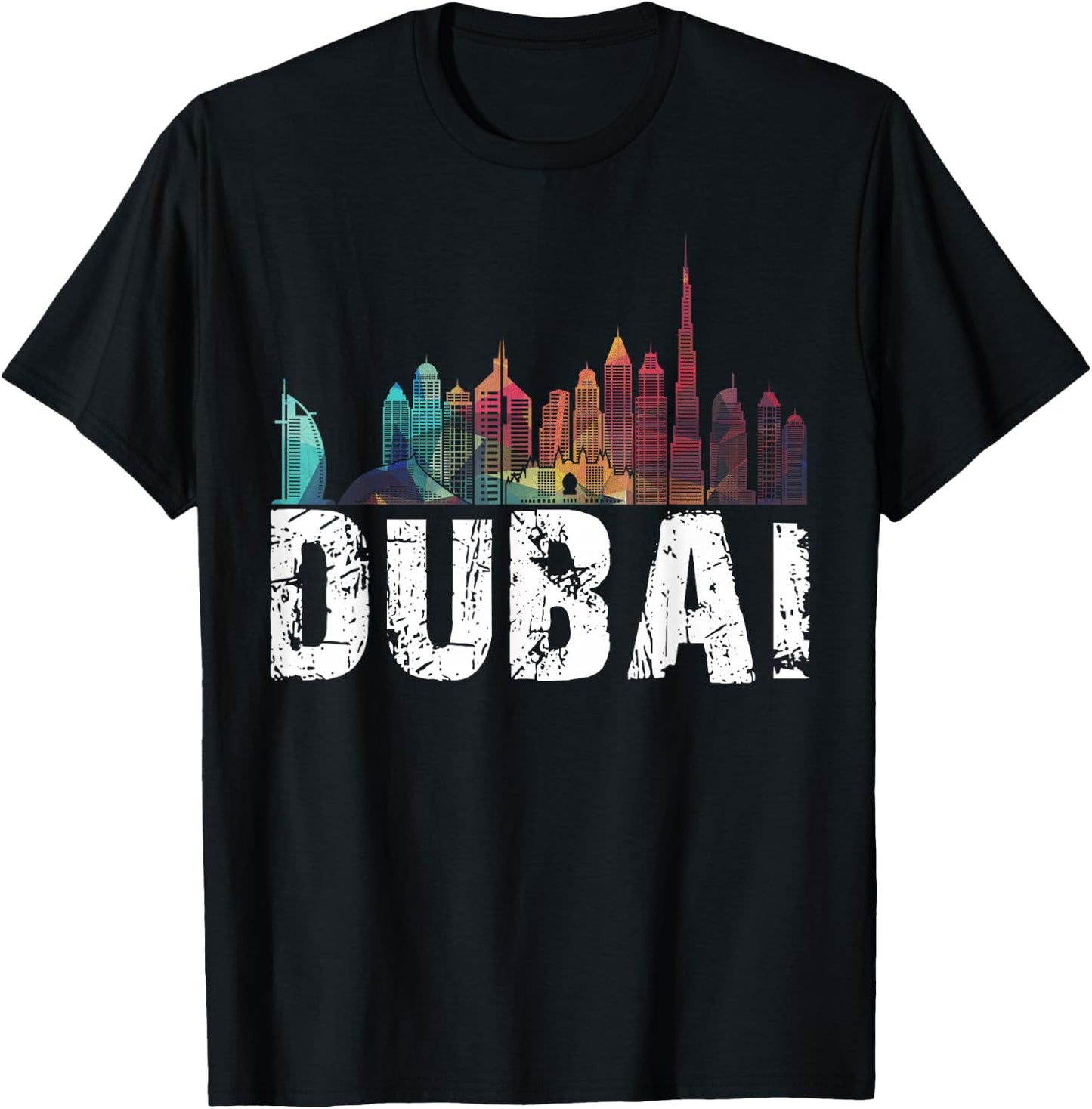 New Dubai Love Skyline T shirt for Holidays in Dubai T-Shirt - T-Shirt | Black