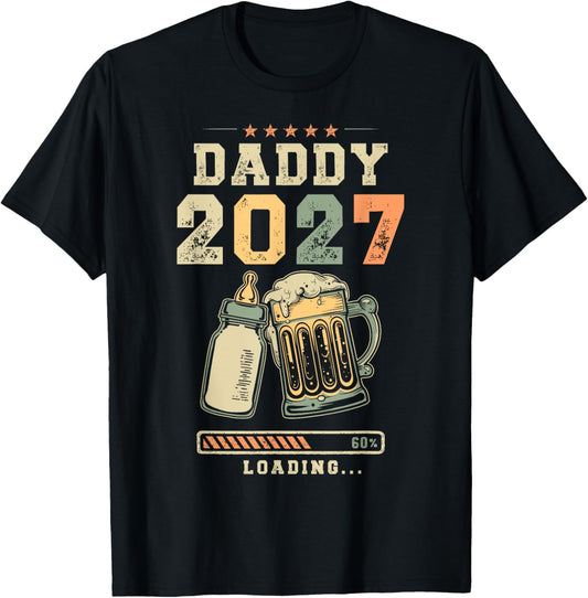 Daddy 2027 Loading Going to Be A Dad T-Shirt - T-Shirt | Black