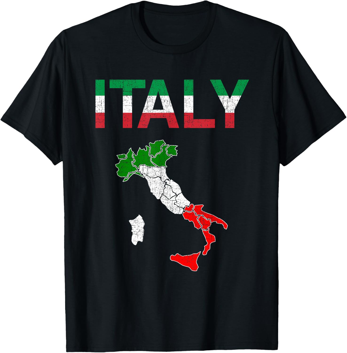 Italy Flag Vintage Italian Italia T-Shirt - T-Shirt | Black