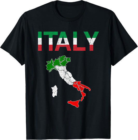Italy Flag Vintage Italian Italia T-Shirt - T-Shirt | Black